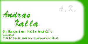 andras kalla business card